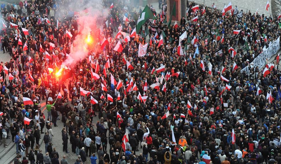 Warszawa: Antyimigrancka demonstracja i marsz "Polacy przeciwko imigrantom" w Warszawie [ZDJĘCIA]/© Fot. Grzegorz Jakubowski