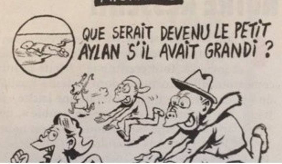 Charlie Hebdo znów szokuje! Magazyn zamieścił karykaturę 3-latka wyrzuconego na brzeg w zeszłym roku