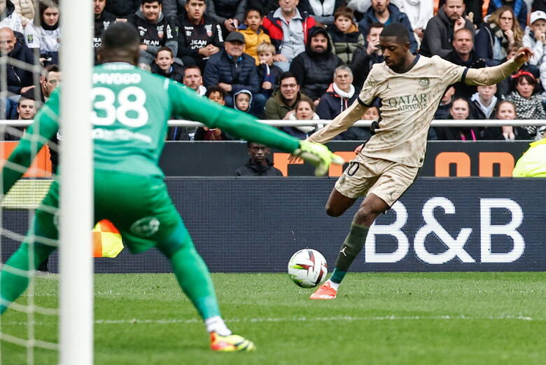 Ousmane Dembele (PSG) w meczu Ligue 1.