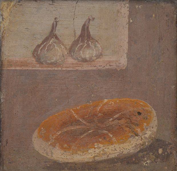 Czosnek na fresku z Pompei, Muzeum Archeologiczne w Neapolu