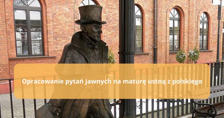 Pomnik Stanisława Wokulskiego na dworcu w Skierniewicach. 