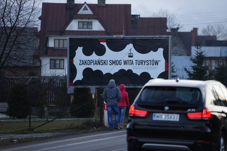 Taki billboard antysmogowy można było zobaczyć w Zakopanem już w 2016 roku.