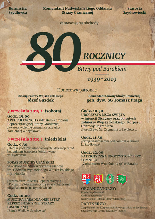 Gmina Szydłowiec. W weekend uroczystości z okazji 80. rocznicy bitwy pod Barakiem