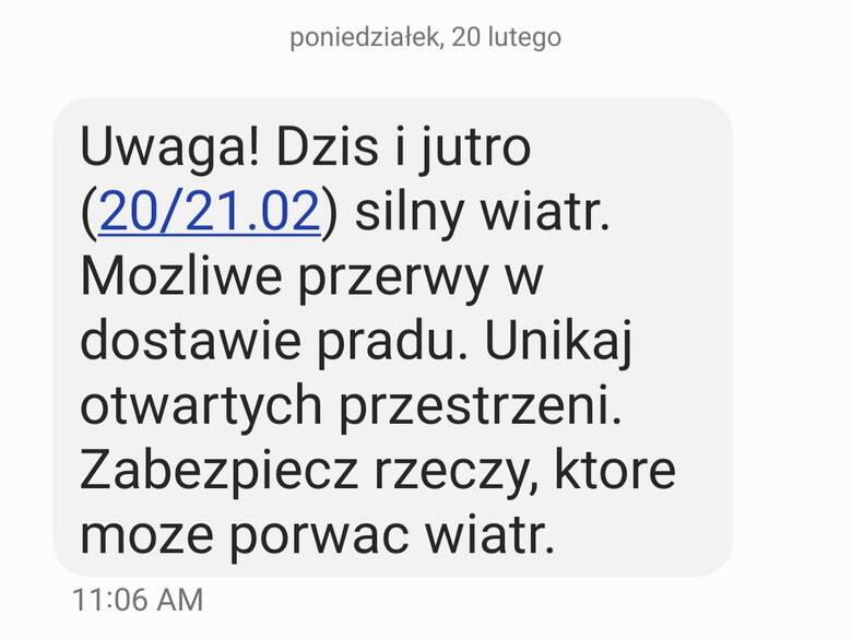 Wrocławianie dostali ostrzegające przed silnym wiatrem sms-y.