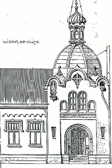 Projekt cerkwi św. Mikołaja autorstwa Zenona Remiego z  1911 roku