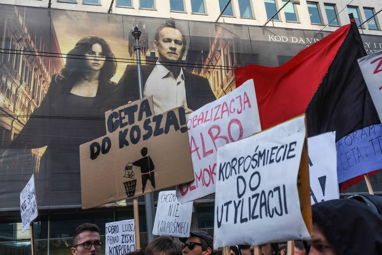 Protest przeciwników CETA w Poznaniu