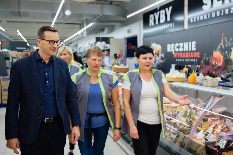 Premier Mateusz Morawiecki złożył wizytę w sklepie w Brzeszczach