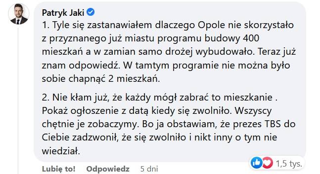 Skąd prezydent Opola wiedział o wolnych mieszkaniach? Arkadiusz Wiśniewski nadal unika odpowiedzi na trudne pytania 