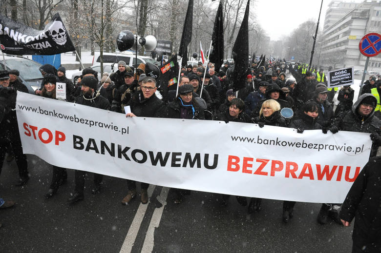 Protest Frankowiczów w Warszawie.