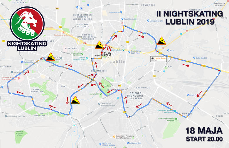 NightSkating Lublin II. Nocą na rolkach po ulicach Lublina