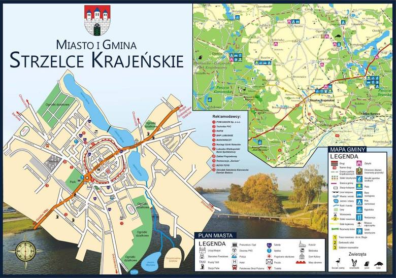 Plan miasta Strzelce Krajeńskie i folder o gminie.