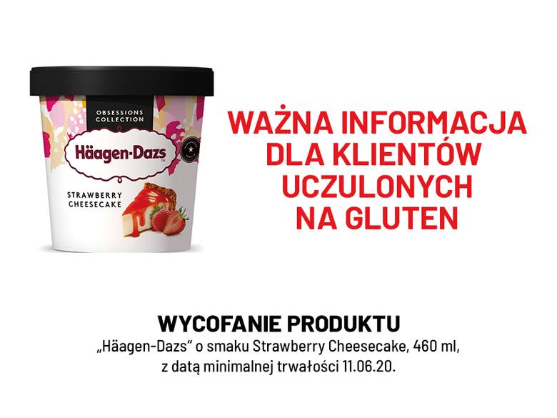 Lidl wycofuje ze sprzedaży lody "Haeagen-Dazs" o smaku strawberry&cheeskake.