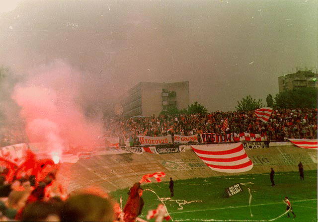 Derby 1996 r., sektor kibiców Cracovii