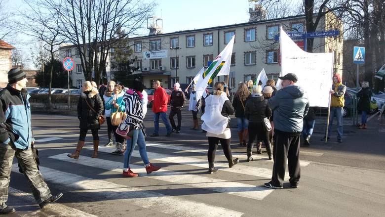 Blokada drogi przed KWK Bobrek w Bytomiu