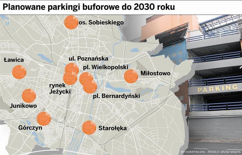 Przy wjazdach do miasta powstaną ogromne parkingi, infografika - Dorota Kalińska Łuczak)