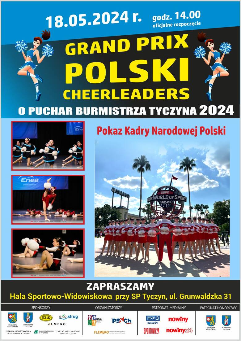 Nasz patronat. Grand Prix Polski Cheerleaders o Puchar Burmistrza Tyczyna
