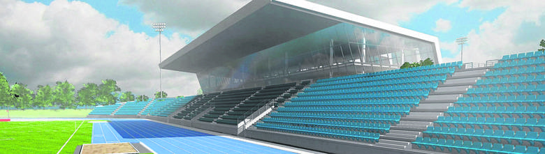 Tak miał prezentować się nowy stadion lekkoatletyczny (wizualizacja z 2014 r.). Jednak do dziś go nie ma, a widoki są marne.