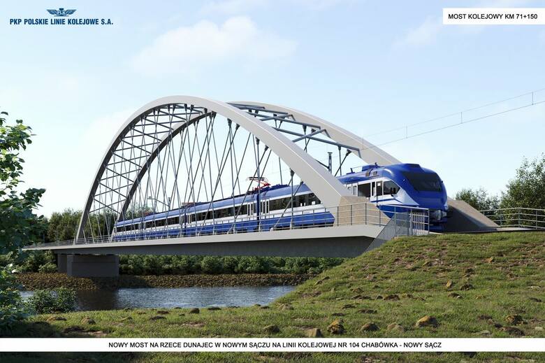Tak ma wyglądać nowy most kolejowy na Dunajcu w Nowym Sączu