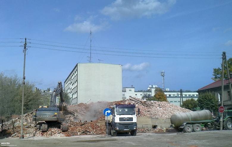 4 października 2012, Wyburzanie kamienicy przy ul.Jagiellońskiej 27