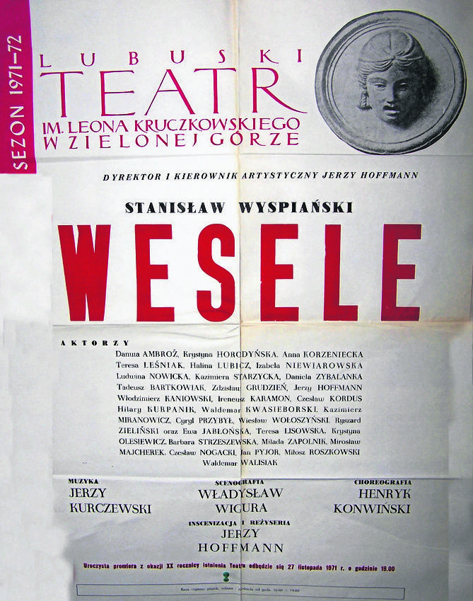Plakat „Wesela” z 1971 r.: Jerzy Hoffmann aż trzy razy!