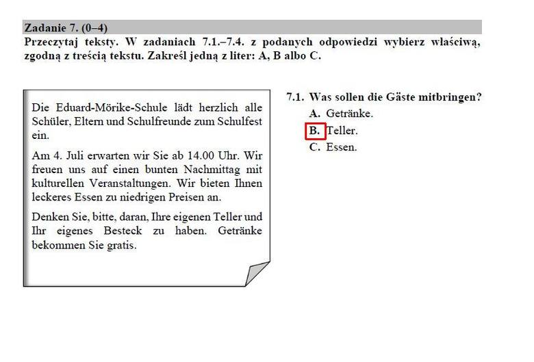 EGZAMIN ÓSMOKLASISTY 2019. Język niemiecki ODPOWIEDZI, ARKUSZE CKE
