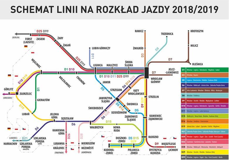 Od niedzieli nowy rozkład jazdy na kolei. Mniej pociągów do Legnicy. Nowe do Wiednia i Budapesztu
