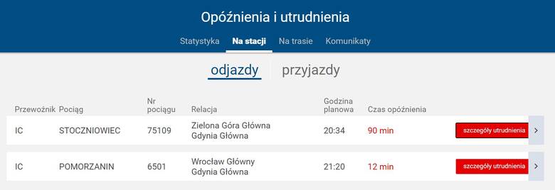 PKP informuje o opóźnieniach w związku ze zdarzeniem w Bydgoszczy.