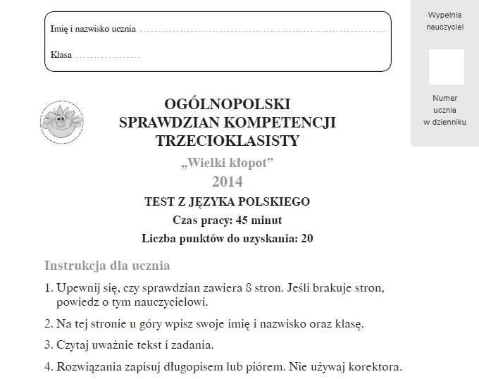 Klasa 2 Sprawdzian Kompetencji