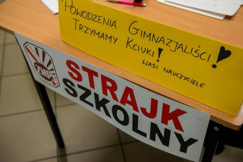 Egzamin gimnazjalny w Toruniu i strajk w tle