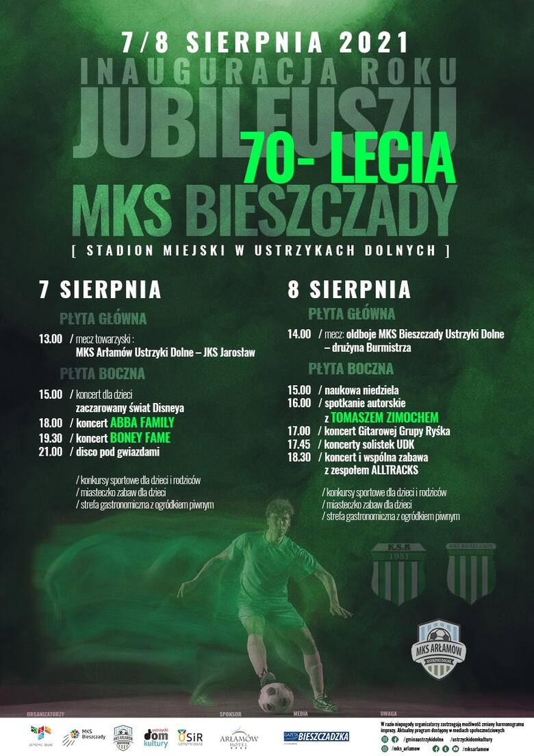 MKS Bieszczady zaprasza w weekend 7-8 sierpnia na jubileusz 70-lecia klubu