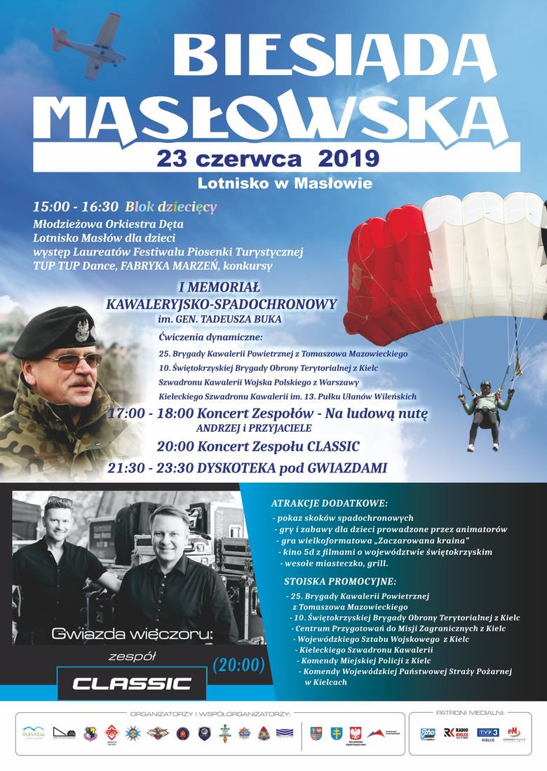 W niedzielę, 23 czerwca Biesiada Masłowska. Podniebne atrakcje, gry, zabawy i zespół Classic