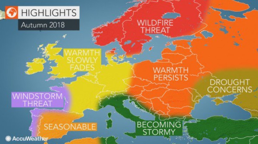 Pogoda na jesień 2018 w Polsce według AccuWeather