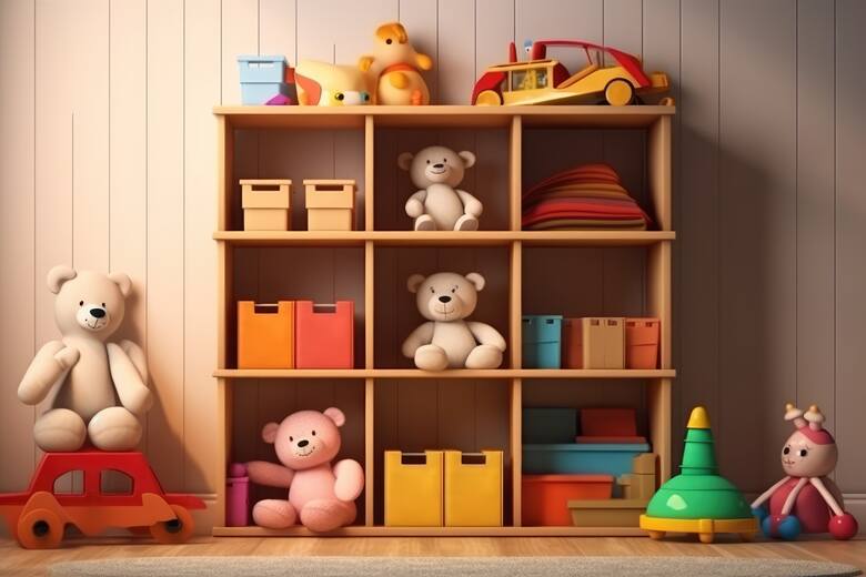 posprzątane zabawki w pokoju dziecka