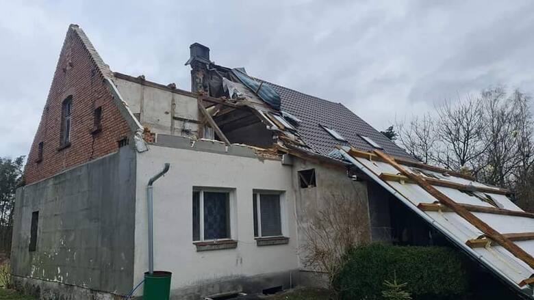 Zniszczenia, jakie orkan Dudley wyrządził na terenie powiatu międzyrzeckiego.