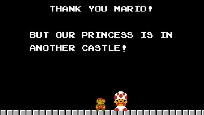 Moment, gdy Mario odkrywał, że księżniczka jest w innym zamku