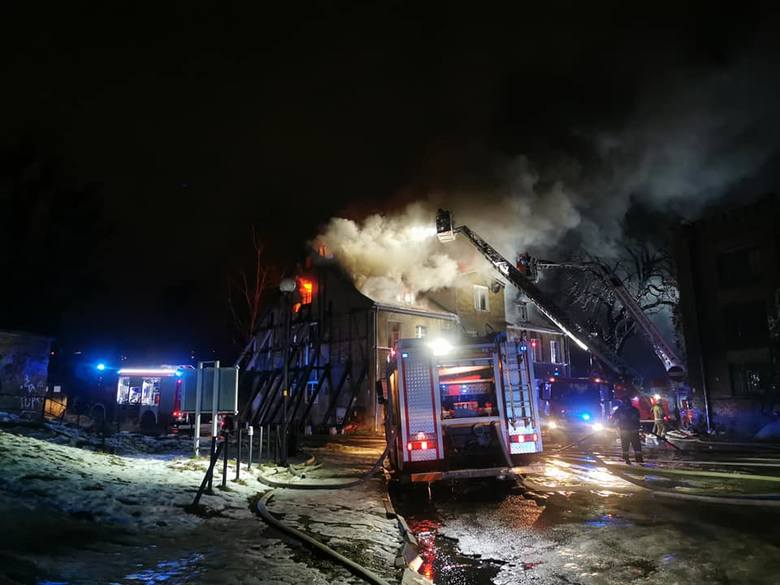 Pożar pustostanu w Gdańsku 24.01.2021