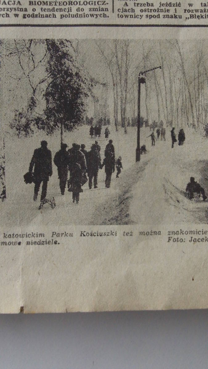 Zima 1979 roku. Park Kościuszki, Katowice