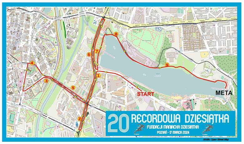 Tak prezentuje się trasa 20. edycji Recordowej Dziesiątki w Poznaniu