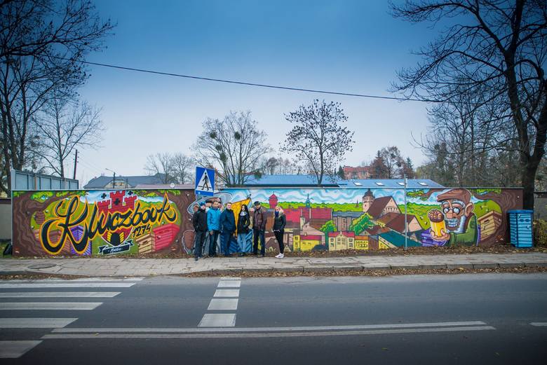 Mural przy ul. Wołczyńskiej w Kluczborku.