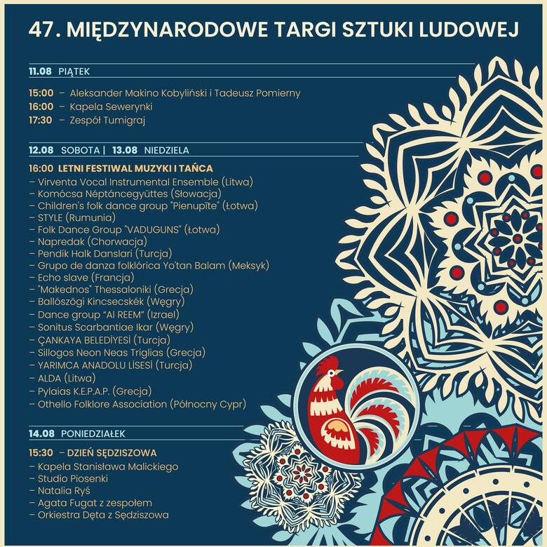Kraków. Kolejne koncerty w ramach 47. Międzynarodowych Targów Sztuki Ludowej