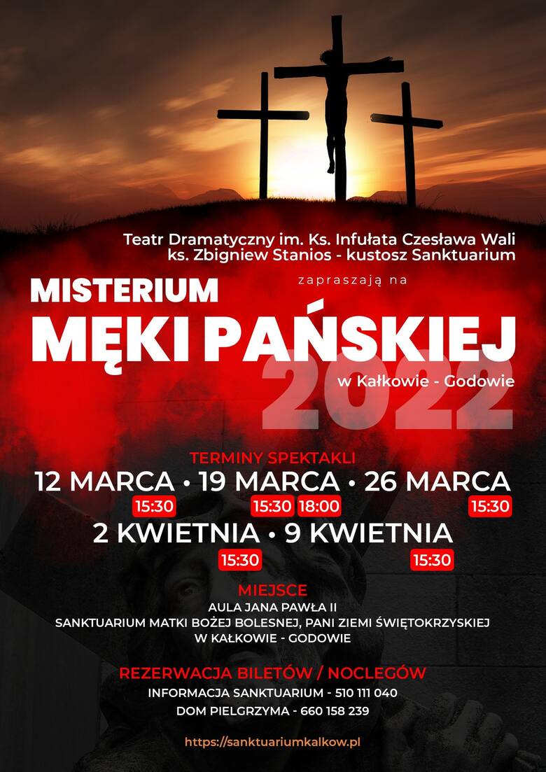 Plakat tegorocznego Misterium Męki Pańskiej w Kałkowie.