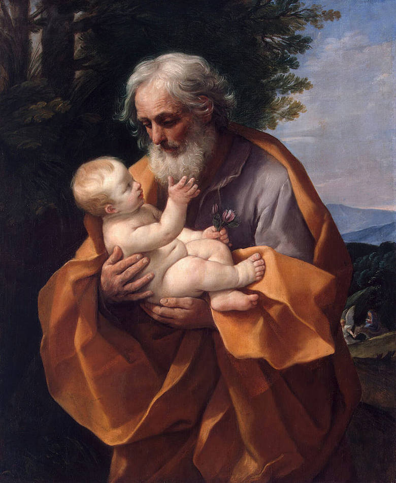 Św. Józef z Dzieciątkiem Jezus. Obraz Guido Reni