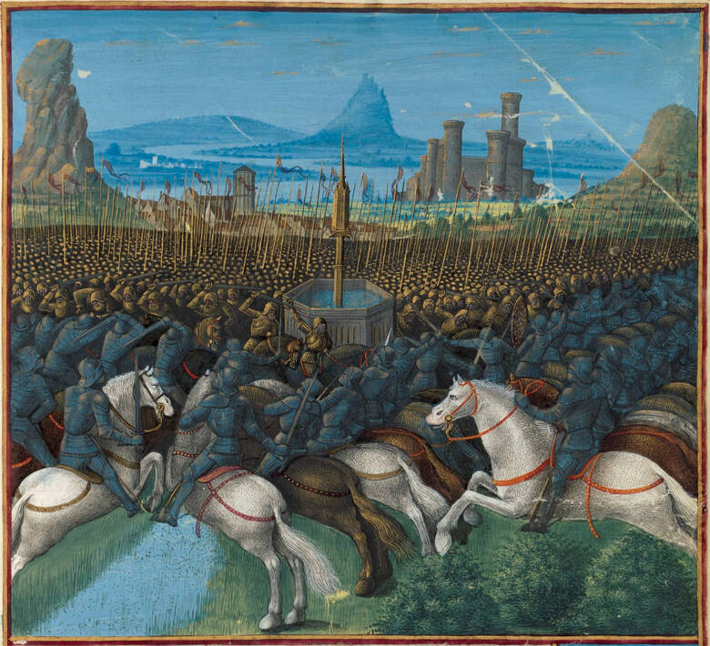 Templariusze podczas krucjat brali udział w bitwie pod Hittin w 1187 roku.