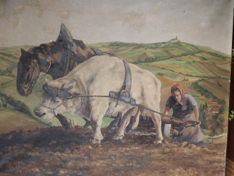 Orka koniem i wołem - świetny obraz Rolfa Brücknera ukazujący trud pracy w górzystych terenach, gdzie mieszkali Bojkowie.