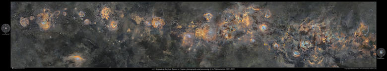 Od gwiazdozbioru Byka po gwiazdozbiór Łabędzia. Oto finalny efekt 12-leniej pracy J-P Metsavainio, na którą złożyło się 1250 godzin naświetlania fotografii