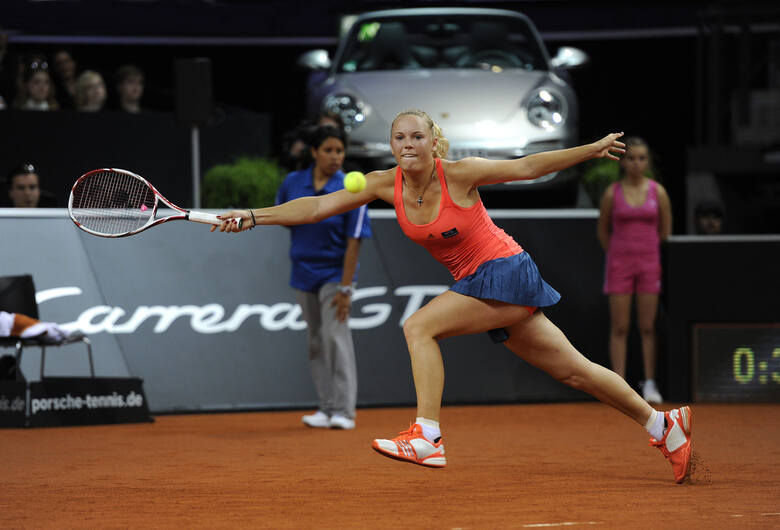 Porsche Tennis Grand Pix - turniej kobiet w Stuttgarcie. Na zdjęciu jedna z gwiazd turnieju, Dunka Caroline Wozniacki. Fot: Porsche