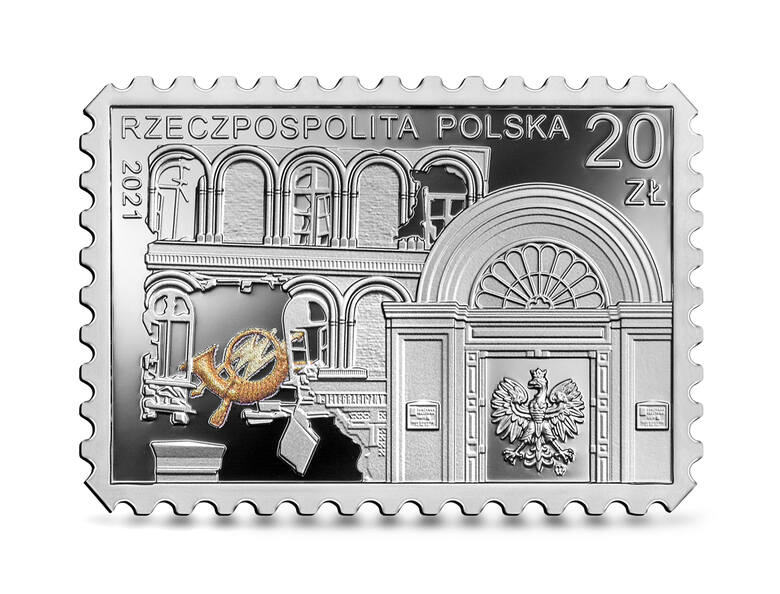 Narodowy Bank Polski upamiętnił rocznicę Obrony Poczty Polskiej w Gdańsku – monetą w kształcie znaczka pocztowego