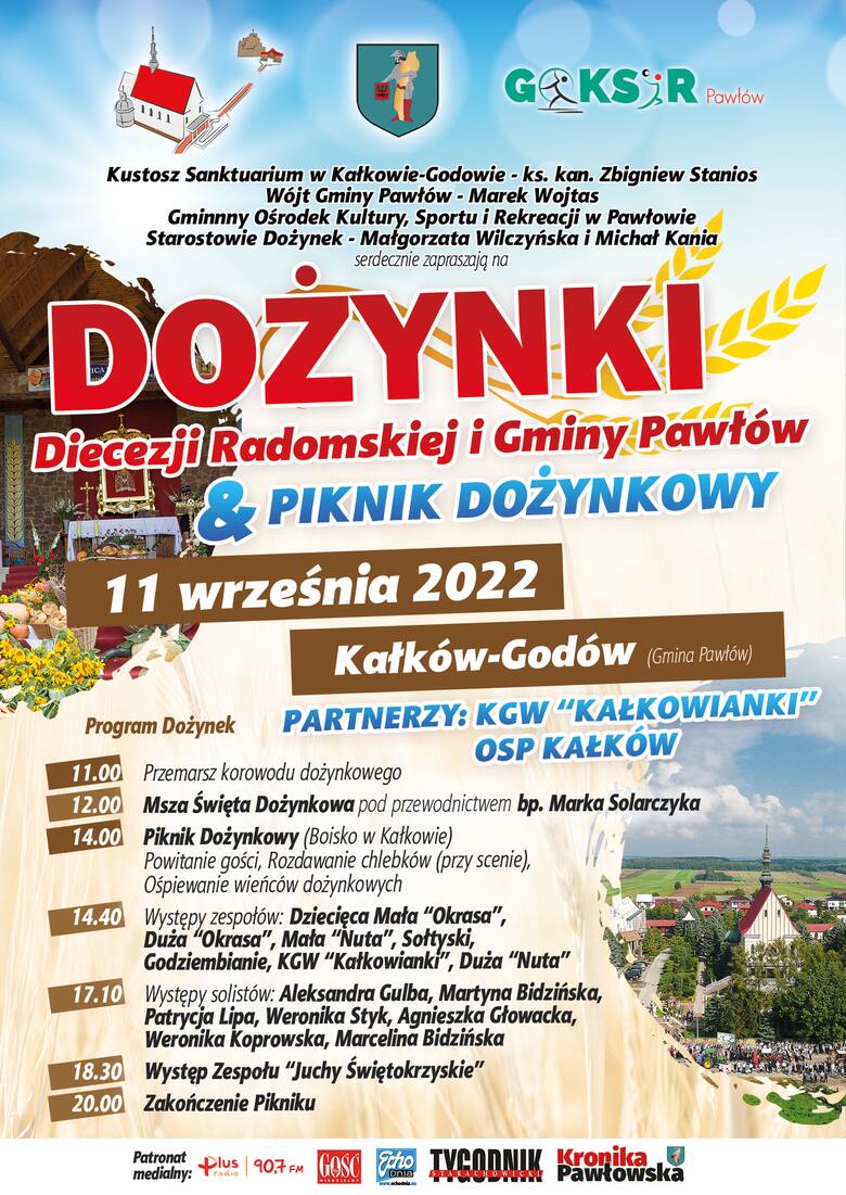 Plakat tegorocznych dożynek w Kałkowie