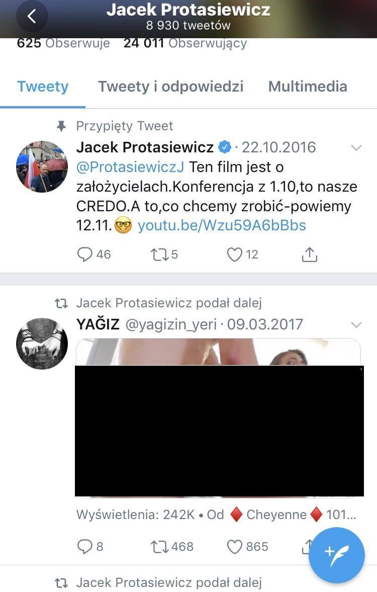Film porno na Twitterze Jacka Protasiewicza. Poseł tłumaczy: Niestety, zgubiony telefon...