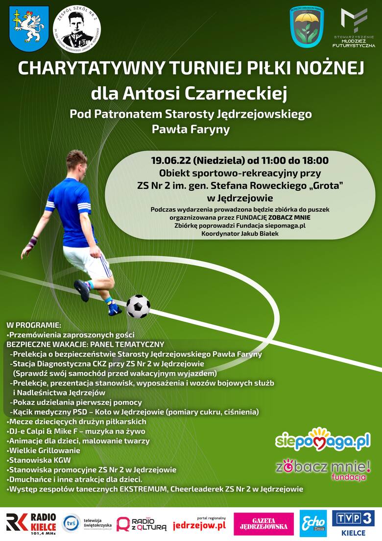 Charytatywny Turniej Piłki Nożnej dla chorej 2,5-letniej Tosi Czarneckiej w jędrzejowskim 
